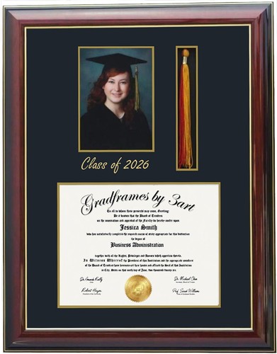 Cornice diploma legno con foto - cornice,