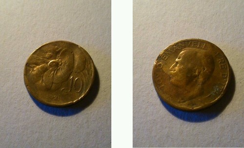 Moneta regno italia 10 - d'italia,