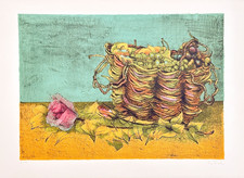 EVA FISCHER Litografia Originale Natura Morta Roma Opera Firmata  Certificato