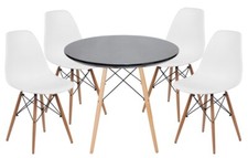 Tavolo rotondo in legno nero