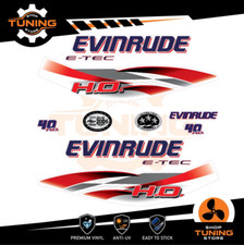 Kit Adesivi Motore Marino Fuoribordo Evinrude e-tec ho 40 cv - versione B