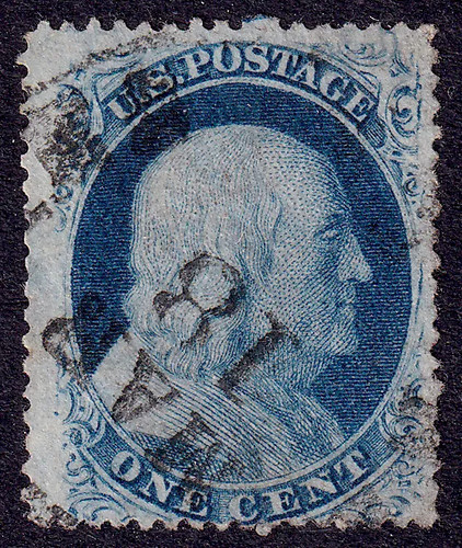 Scott 1857 franklin 1c - 1857,