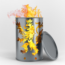 Bidone di fuoco animale