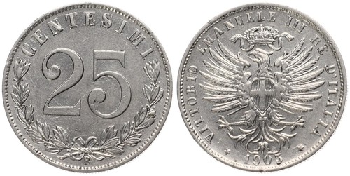Italia italy 25 centesimi - -,