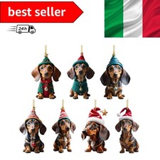 7 pezzi Addobbi Natalizi in Acrilico, Bassotto Natale, Gadget Addobbi di Nata...
