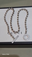 Collana/Bracciale T-Bar/Girocollo Originale Gucci Boule Argento