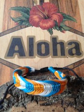 BRACCIALE intrecciato CORDA CERATA hawaiano SURF USA wear kite kajak mare UNISEX
