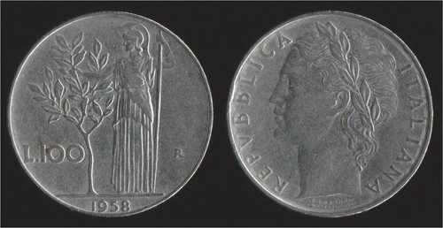 100 lire 1958 - -, italia