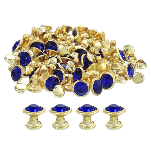 Pcs rivetti strass blu - strass,