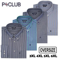 Camicia uomo oversize taglie forti botton down 100% cotone P-CLUB 3XL 4XL 5XL 6X
