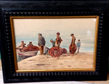 PITTORE -VINCENZO LORIA -SALERNO -LA SPEZIA-  'IL RITORNO DALLA PESCA'