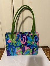 Rara Vintage Borsa Borsetta Donna multicolore plastica 20,3x15,7x8 cm.Anni 70