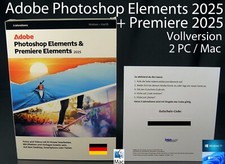 Adobe Photoshop Elements 2025 + Premiere 2025 versione completa Box Win/Mac IMBALLO ORIGINALE NUOVO