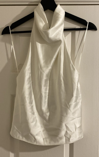 Top zara avorio effetto raso - top,