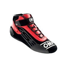 STIVALETTI SCARPE KART NERO ROSSO PELLE SCAMOSCIATA OMP RACING IC/826 KS-3 SHOES