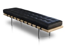 Bauhaus Panca IN Pelle Vera Massiccio Telaio Legno Base Acciaio Inox Stabile