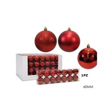 PALLINE DI NATALE SFERE ROSSE 6cm 14pz