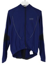 Felpa GORE Bike Wear uomo MEDIA collo alto blu full zip logo allungato