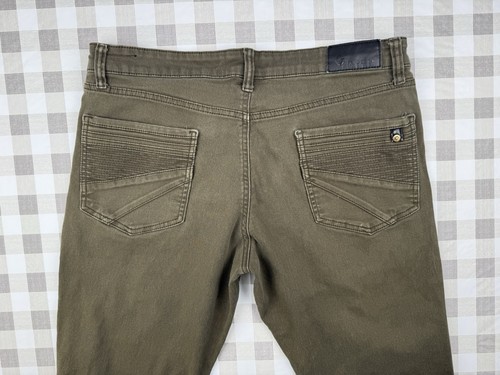 Jeans moto slim biker oliva - jeans,