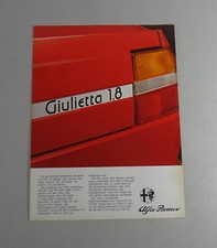 Scheda depliant Alfa Romeo