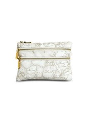 Alviero Martini - Bustina porta tutto a 3 zip Geo White
