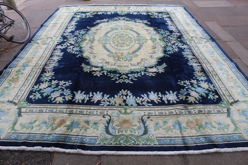 Tappeto grande lana blu navy