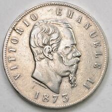 ITALIA REGNO D'ITALIA Vittorio Emanuele II 5 Lire 1875 Milano - Argento Silver