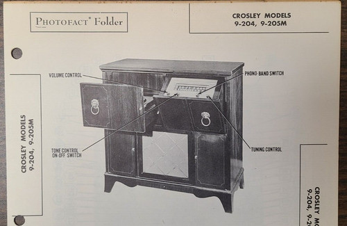 Crosley models 204 - &, 9-205m
