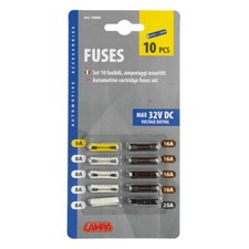 Set 10 Fusibili con amperaggi assortiti 12V   32V 5A 8A 16A 25A