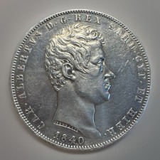 5 LIRE 1840 CARLO ALBERTO