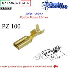 100 Prese Faston Passo 2,8mm