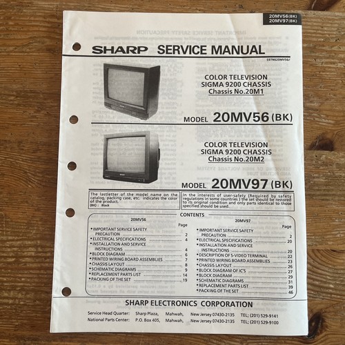 Sharp manuale servizio - sharp, di
