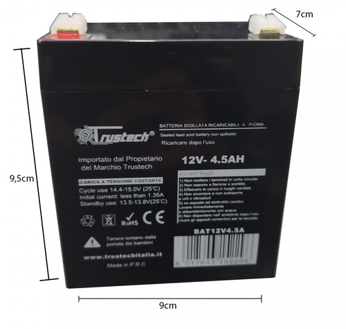 Batteria 12v 5ah piombo - batteria, 4.5ah
