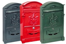 CASSETTA POSTALE REGIE IN ALLUMINIO ROSSA VERDE GHISA LIFTER ALUBOX