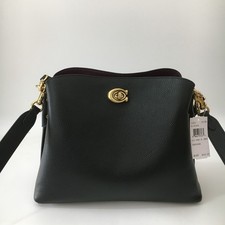 Borsa a tracolla Coach C2621 salice pelle lucida ciottoli nero oro donna