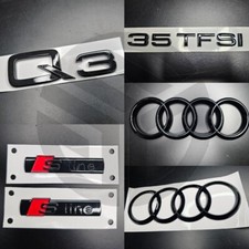 AUDI Q3 2019+ Distintivi Nero Lucido GRIGLIA/STIVALE/PARAFANGO SET COMPLETO 35 TFSI/2XSLINE