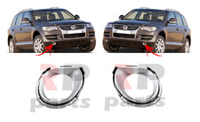 FOR VW TOUAREG 2007-2010 NEW FRONT BUMPER FOGLIGHT GRILLE SILVER TRIM PAIR SET