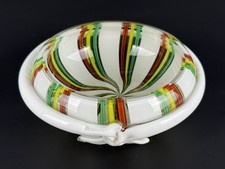 Vetro Di Murano Vaso Ciotola A Canne Colorate Design Anni ‘80 Vetrarti Firmata