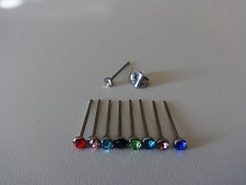 1 Paio Cristallo Orecchini Chiusura a Farfalla 3 MM Impugnatura Acciaio Con