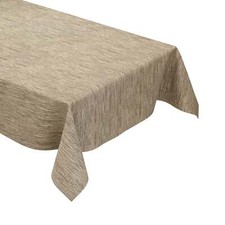 Tela Cerata Tovaglia Impresso P733-1 Struttura Lino Braun Angolare Rotondo Ovale