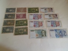 LOTTO DI 16 BANCONOTE ITALIA + MONETE +   MED. SHELL VEDI FOTO ALLEGATE E LEGGI