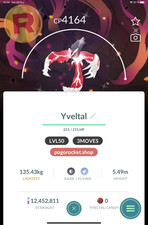 Shiny Yveltal LVL50 3MOVES