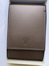 ROLEX Leather Watch Case Brown