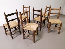 SET DI 6 SEDIE LEGNO PAGLIA