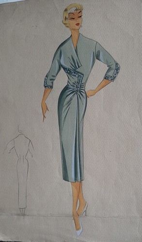 Figurino moda croquis - di,