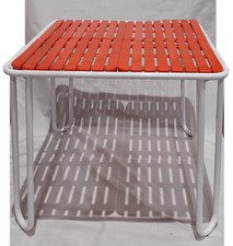 Tavolo Metallo Vintage  Colore Bianco/Arancio 85x85