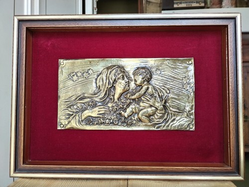 Quadro rilievo bronzo mogano - quadro,