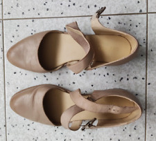 Scarpe donna beige in pelle, incrocio cinturini alla caviglia, n. 40