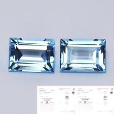 COPPIA DI TOPAZI SWISS BLU  PESO TOTALI 39,29 CT. CON CERTIFICATI GFCO
