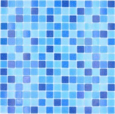 Poolmosaik Piscina Mosaico Piastrelle Aussenpool IN Vetro Sauna Blu 10Matten